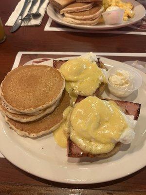 Eggs Benedict with pancakes...