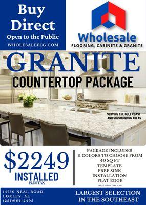 Granite Countertop Package Sale. Open to the public. Buy wholesale direct