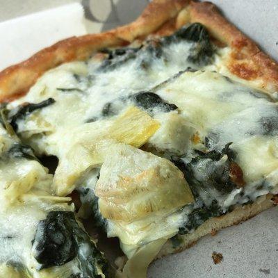 Spinach and artichoke pizza