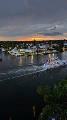 Sunset view from balcony.