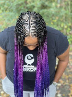 Tribal Braids with Ombré braiding hair