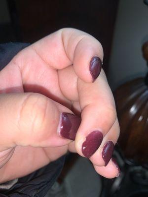 There is lifting on the side of my nails probably due to poor application and nail prep.