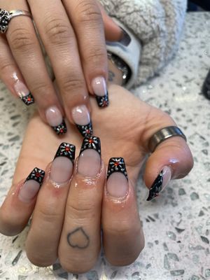 Black French nails