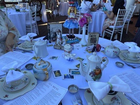 The themed tables - ours was Alice in Wonderland