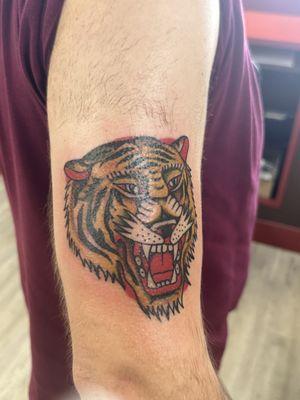 Completed Tiger Tattoo by David