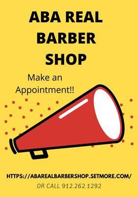 Book your appointment! https://abarealbarbershop.setmore.com/