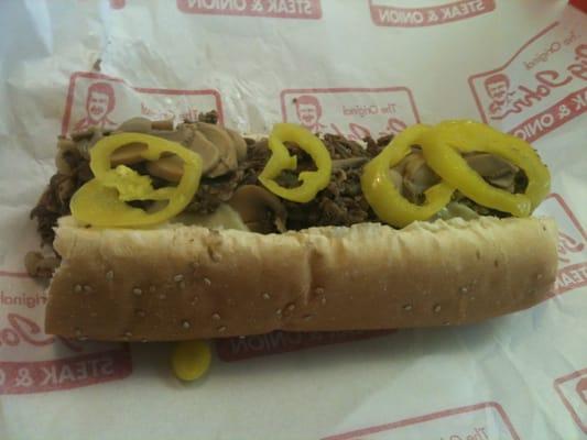 #7 super steak onion cheese and mushroom with peppers