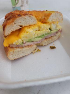 Jalapeño breakfast bagel...