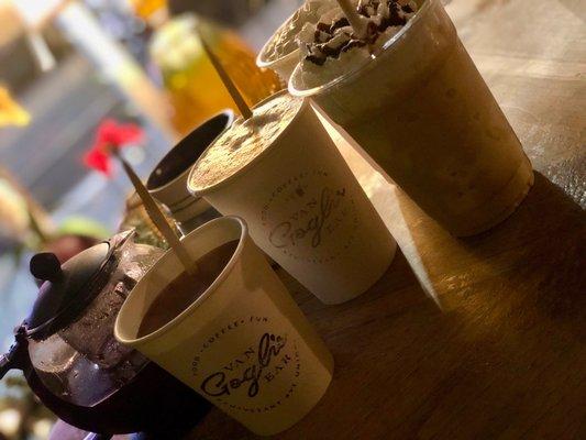 Teas, Turmeric Latte, milkshakes- yum!