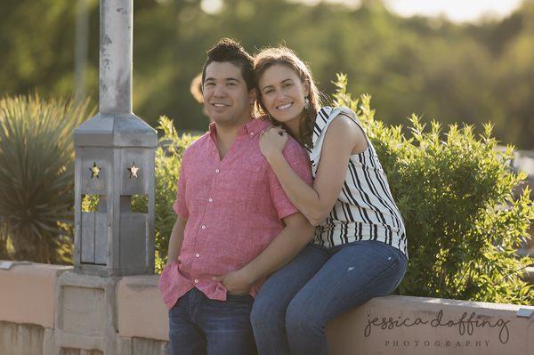 Fun engagement session shot downtown on the Austin Pedestrian Bridge.