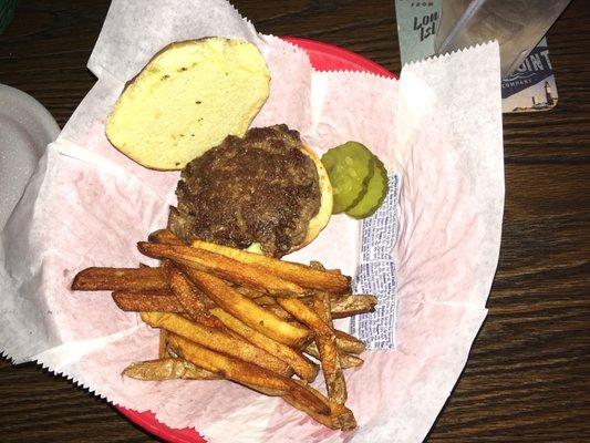 Burger and fries.  Never disappoints