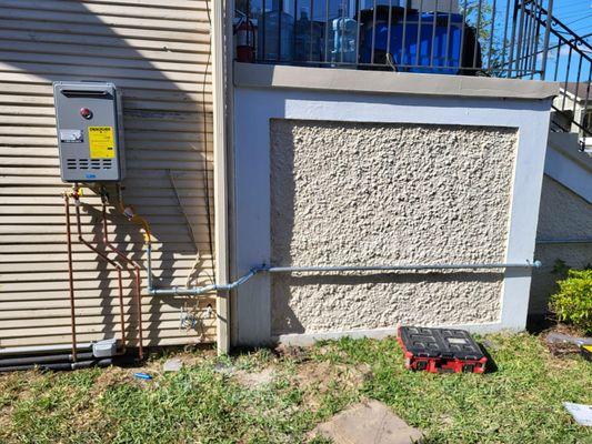 Tankless water heater installation