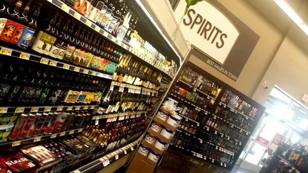 Substantial liquor, beer, and wine selection