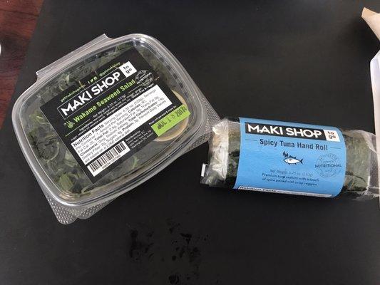 Maki Shop seaweed salad & spicy tuna wrap