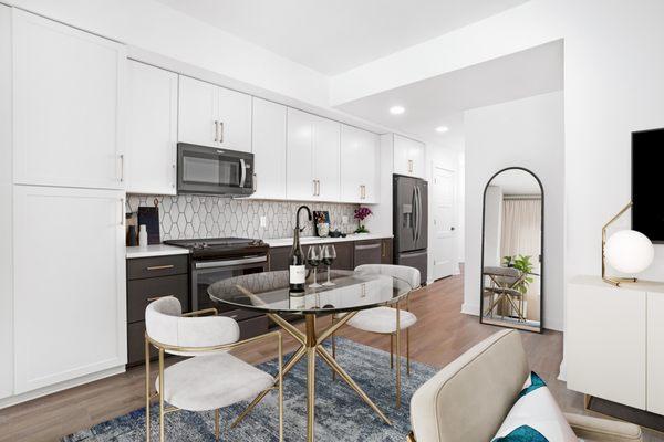 Refined studio, one, two, and three-bedroom apartment homes and penthouses