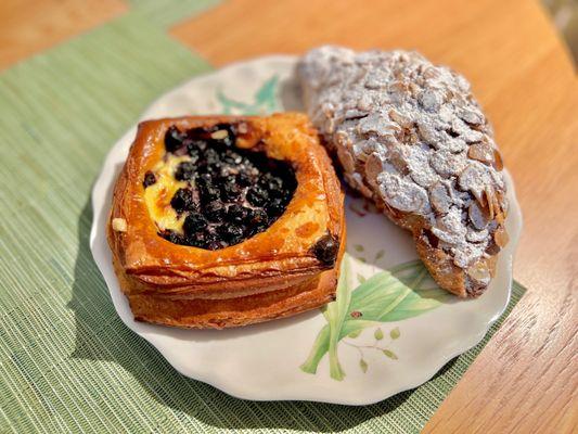 -Blueberry danish (seasonal) -Almond croissant