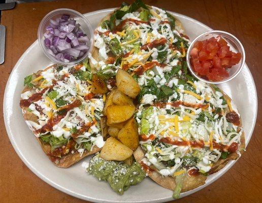 Tostada Trio - Onions/ Tomatoes on the side