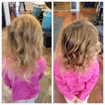 Even little girls need a fresh Spring trim and curls!