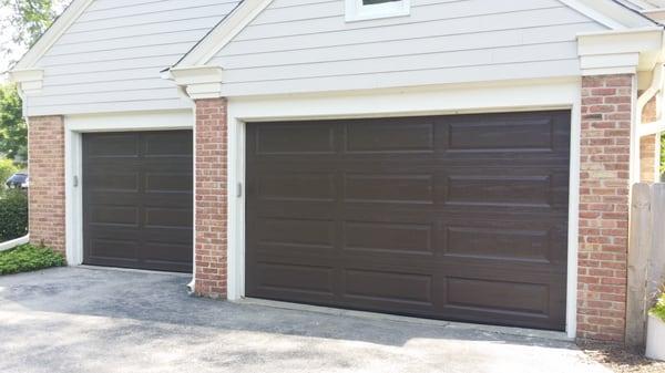 After pic of 2 newly installed garage doors