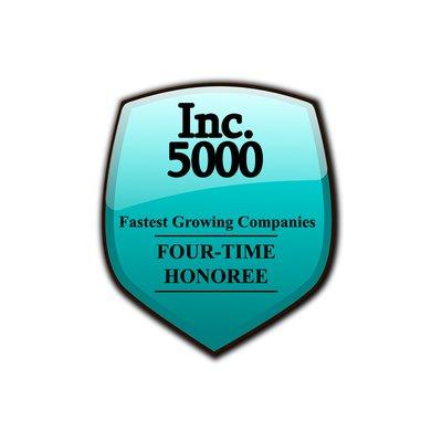 Inc 5000 Fastest Growing Companies Award, Four-Time Honoree