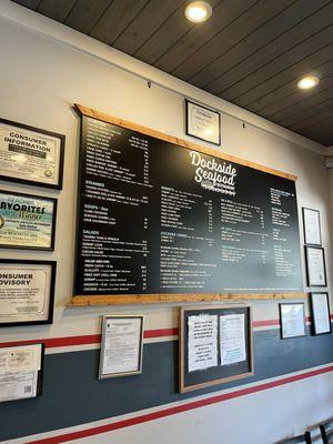 Menu and interior decor