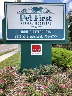 Pet First Animal Hospital Sign