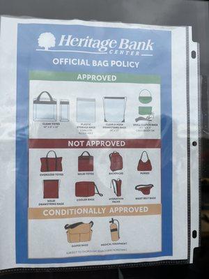 Heritage Bank Bag Policy