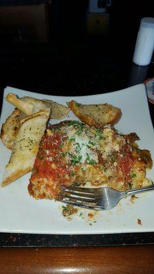 Wonderful lasagna,  small salad and garlic bread for $10 is hard to beat.