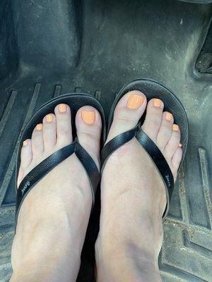 Pedi- peach color