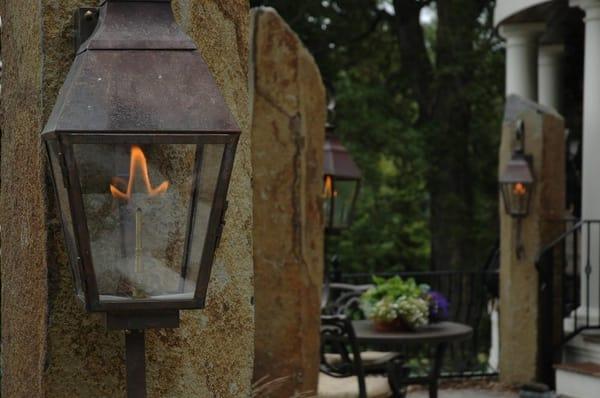 Natural Gas Lantern on Basalt Column