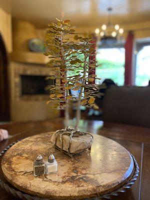 Dining room tabletop decor... love all the details here