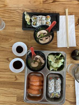 Veggie Roll, Miso Soup, Bento Box lunch!