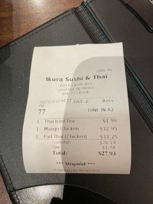 Two entrees and Thai tea under $30