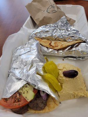 Gyro with hummus side