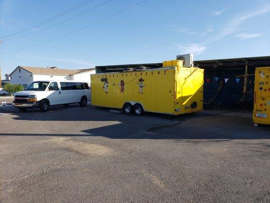 backside of the trailer, do not park in this area.