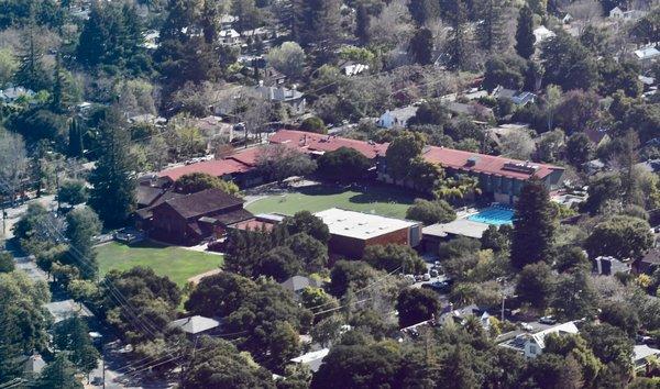 The campus as seen from the air