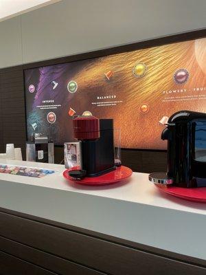 The coffee sample bar