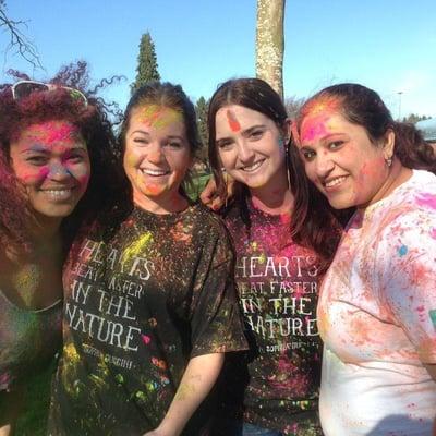 Staff celebrating Holi