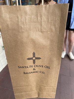 Bag of Purchases (Fig Balsamic and Rosemary Olive Oil)