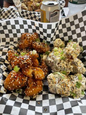 Boneless wings - sesame Thai and everything but the bagel