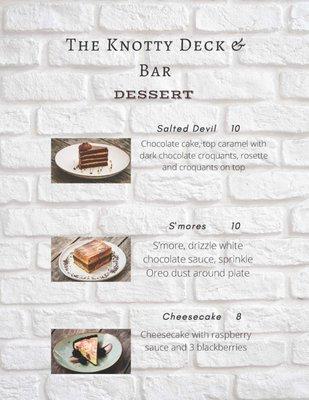 Dessert Menu