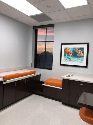 Exam room at sunset.