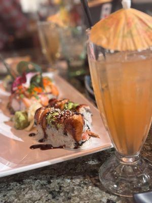 Tequila sunrise with the  Jade dragon roll! Perfection!