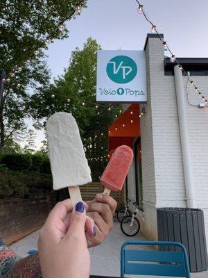 Lemon Cream and Watermelon Basil pops