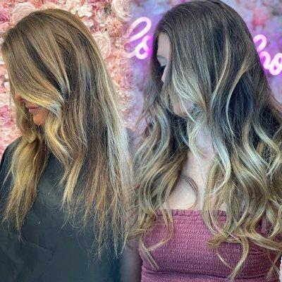 Hand-tied Extensions before and after