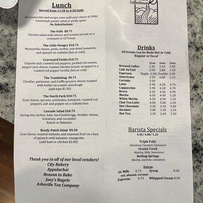 Menu front