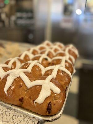 Fresh tray of Hot Cross buns!