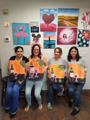 Vino Painting, Sip and Paint Event. January 2022