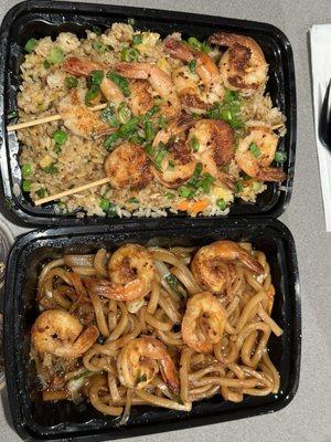 shrimp fried rice shrimp yaki udon