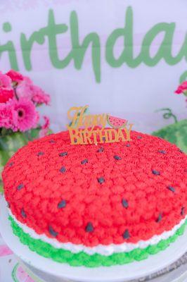 Watermelon themed cake